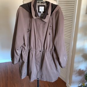 croft & barrow Taupe Hooded Utility Jacket